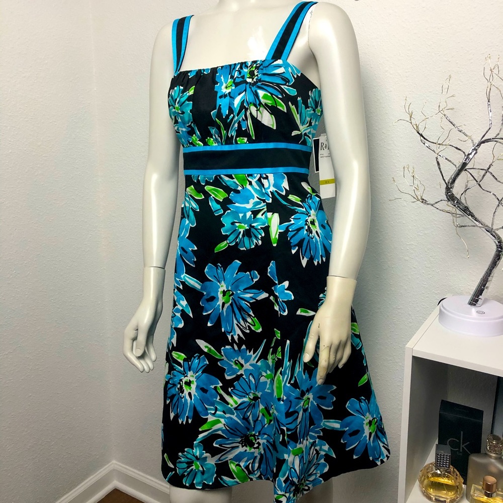 Black and Blue Floral Dress